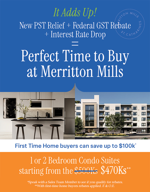 Merritton Mills Condos | Qualify for First Time Home Buyers Incentives and Save up to $100K