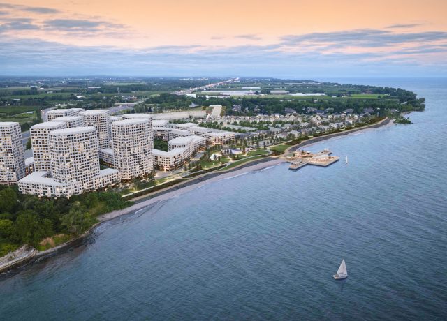 Prudhomme’s Landing by Silvergate Homes - Master Planned Lakeside Community Coming Soon to Niagara - aerial rendering